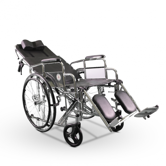 Wheelchair with adjustable back & height adjustable footrest 51cm FS954GC51